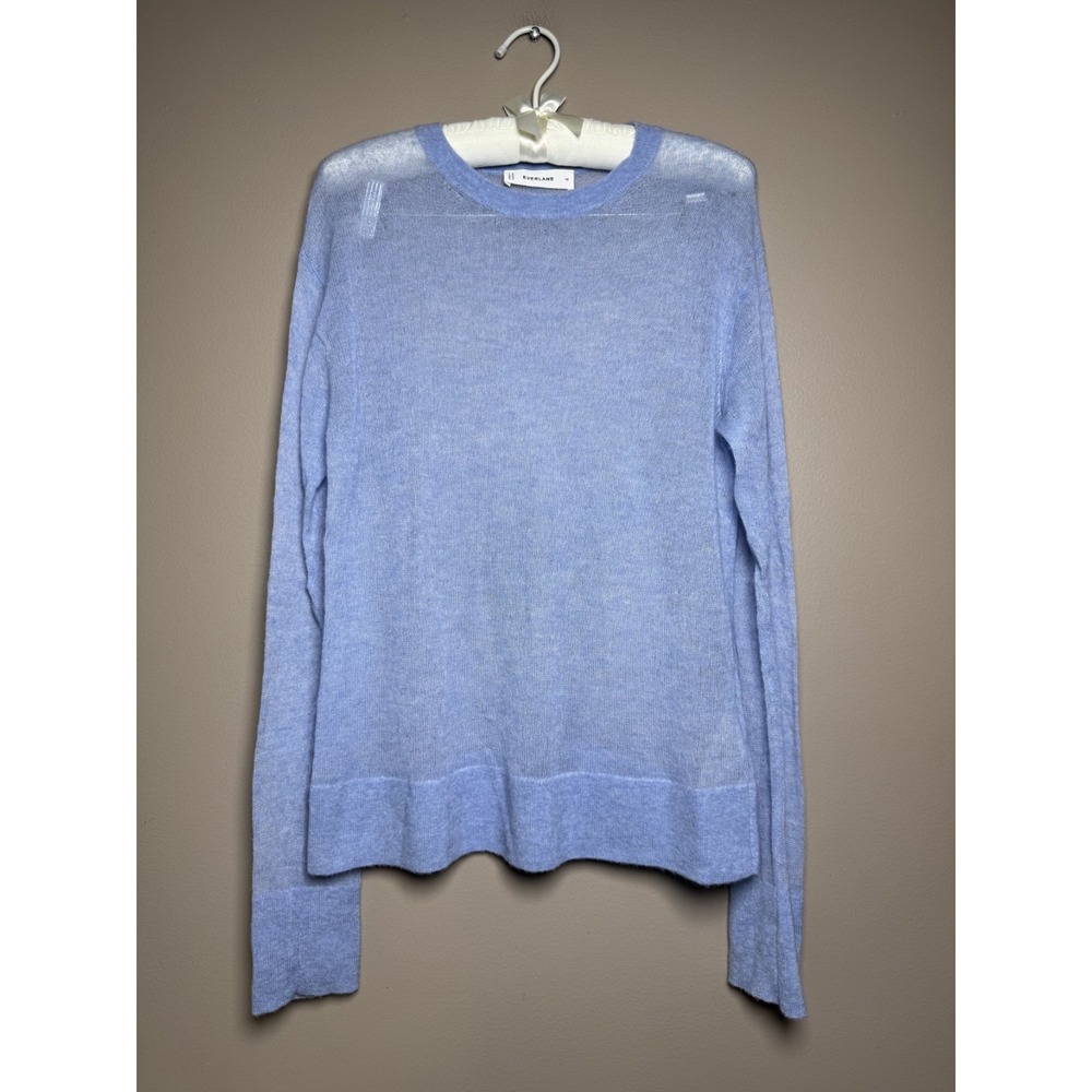 Everlane THE AIR ALPACA™ RELAXED CREW TOP Blue Size M